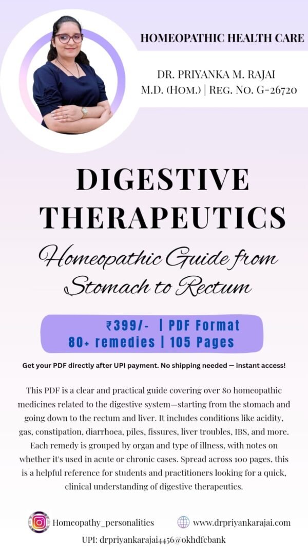 Digestive Therapeutics - Homeopathic Guide from Stomach to Rectum