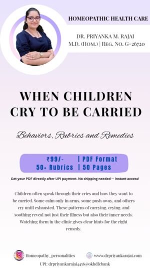 When Children Cry To Be Carried - Behaviors, Rubrics And Remedies