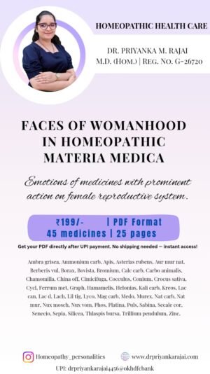 FACES OF WOMANHOOD IN HOMEOPATHIC MATERIA MEDICA